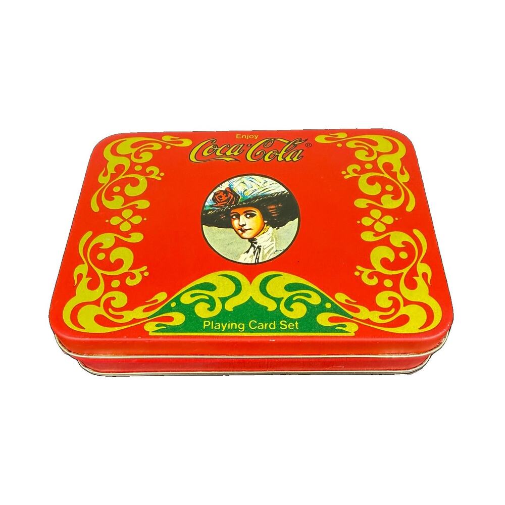 Coca-Cola Old-Fashioned Tin Playing Card Set Factory Sealed Decks Vintage - Picture 6 of 13